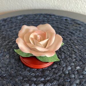 Elegant Pink Porcelain Rose Figurine-Pristine